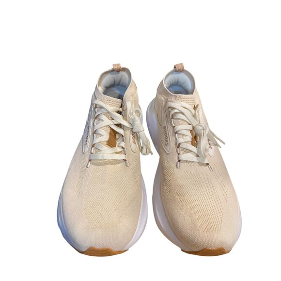 Womens Brooks Glycerin 21 Stealthfit Running Shoes Size 10 Cream (Worn 2-3X) - Picture 6 of 14